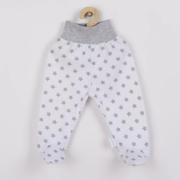 Baba lábfejes nadrág New Baby Classic II szürke csillagokkal