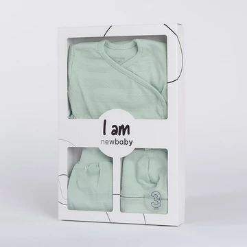 3-részes baba együttes újszülötteknek New Baby I AM menta