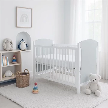 Gyerek kiságy New Baby MIA leengedhető oldalráccsal szürke