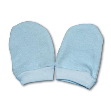 New Baby újszülött pamut karomkesztyű – világoskék (0–6 hó)
