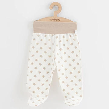 Baba lábfejes nadrág New Baby Classic II csillagokkal bézs