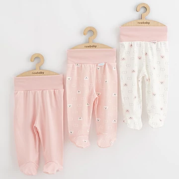 Baba lábfejes nadrág New Baby Classic II Lány 3 db rózsaszín
