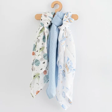 Pamut pelenka nyomtatással New Baby 70x80 cm 3 db FIÚ