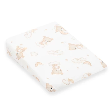 Baba párna huzat- ék alakú New Baby BASIC fehér 30x37 cm bear beige
