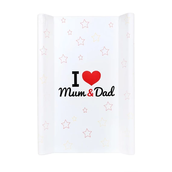 Merev pelenkázó lap New Baby I love Mum and Dad fehér 50x80cm