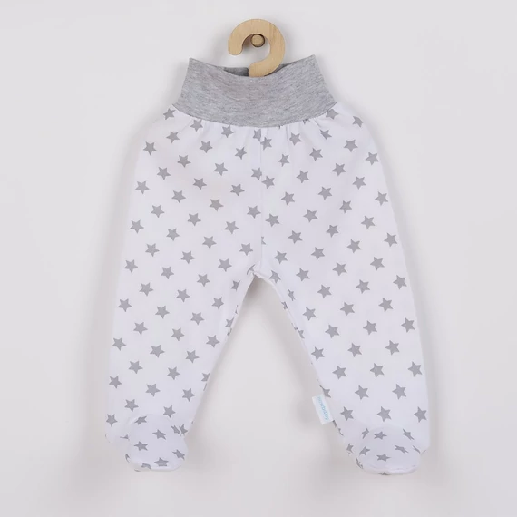 Baba lábfejes nadrág New Baby Classic II szürke csillagokkal
