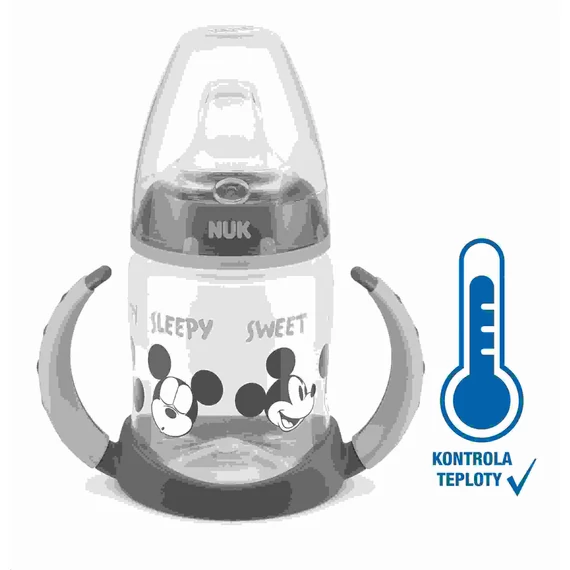 Baba tanuló itatópohár NUK Disney Mickey hőmérséklet jelzővel 150 ml szürke