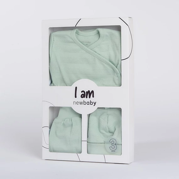 3-részes baba együttes újszülötteknek New Baby I AM menta