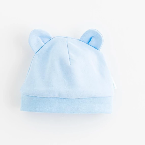 Baba pamut sapka fülekkel New Baby Kids kék