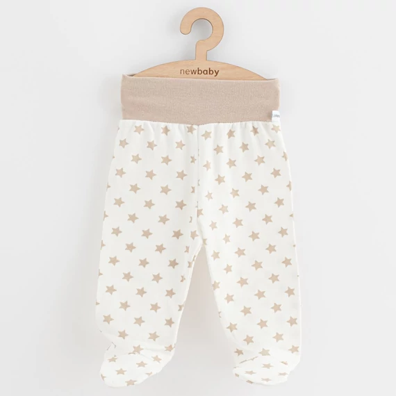 Baba lábfejes nadrág New Baby Classic II csillagokkal bézs