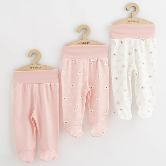 Baba lábfejes nadrág New Baby Classic II Lány 3 db rózsaszín