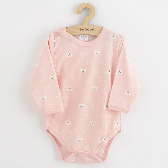 Baba body teljes hosszában patentos New Baby Classic II maci fehér