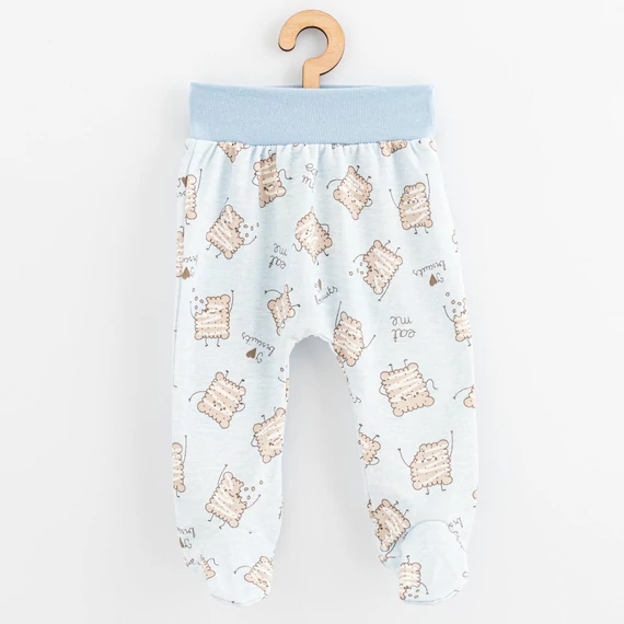 Baba pamut lábfejes nadrág New Baby Biscuits kék