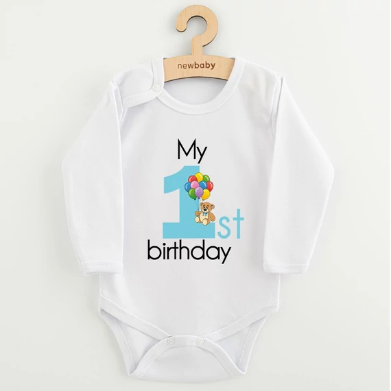 Baba body nyomtatással New Baby My first birthday blue