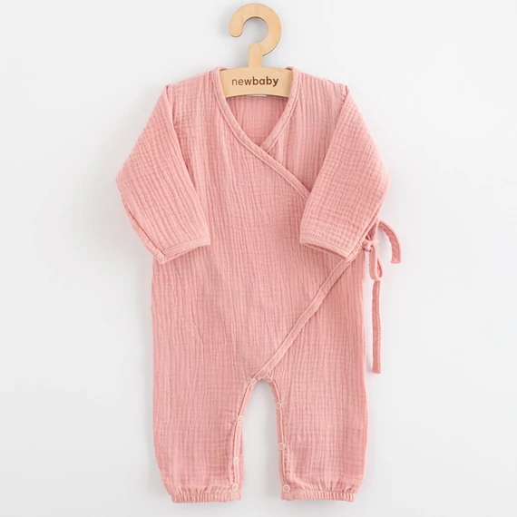 Baba muszlin kezeslábas New Baby pink