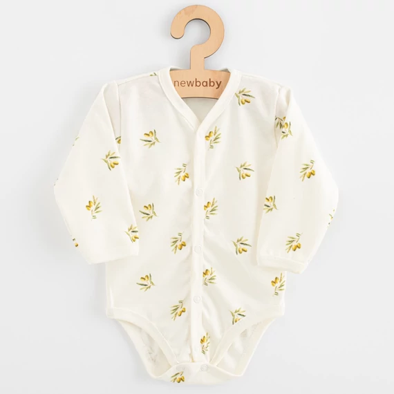 Baba Biopamut hosszú ujjú patentos body New Baby Olives