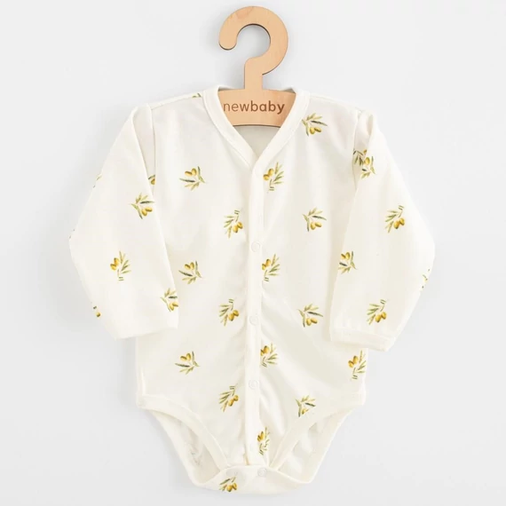 Baba Biopamut hosszú ujjú patentos body New Baby Olives