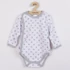 Kép 1/3 - Baba body teljes hosszában patentos New Baby Classic II szürke csillagokkal