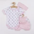 Kép 1/4 - 3-részes nyári pamut együttes New Baby Perfect Summer rózsaszín