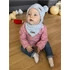 Kép 3/4 - Téli baba sapka és nyakba való kendő New Baby Teddy bear szürke rózsaszín