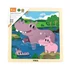 Kép 2/3 - Fa képes kirakó puzzle Viga 9 db víziló