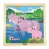Kép 1/3 - Fa képes kirakó puzzle Viga 9 db víziló