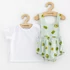 Kép 2/4 - Muslin babakészlet Rövidnadrág és Póló New Baby Avocado