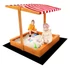 Kép 1/6 - Fa homokozó árnyékoló tetővel Baby Mix 120x120 cm piros-fehér