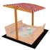 Kép 2/6 - Tető a gyermek fa homokozóhoz Baby Mix 120x120 cm piros-fehér