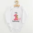 Kép 1/2 - Baba body nyomtatással New Baby My first birthday pink